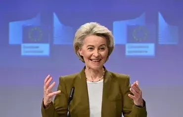 European Commission President Ursula von der Leyen November 8 in Brussels holds a news conference on the 2023 Enlargement package and the new Growth Plan for the Western Balkans. [John Thys/AFP]