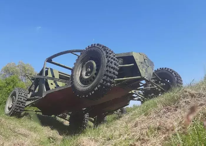 Sadyk says his buggies can easily maneuver over fields, ditches, fallen trees and pits and are inexpensive. [Vladimir Sadyk personal archive]