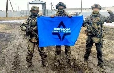 'Our struggle continues,' the Freedom of Russia Legion said. Gorkovskiy village, spring 2024. [Freedom of Russia Legion Facebook page]