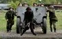 
Members of youth military-patriotic clubs practice during a military-patriotic festival in St. Petersburg last September 29. [Olga Maltseva/AFP]        