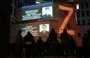 
Portraits of Russian service members killed in the Russian-Ukrainian war and the letter 'Z' are seen projected onto the State Council building during a memorial ceremony in Simferopol, Russian-occupied Crimea, on April 9. [AFP]        