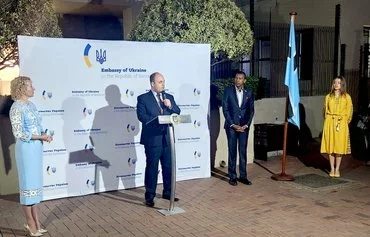 On April 17, in Gaborone, Botswana, the Ukrainian embassy opened for business. Ukrainian special representative for the Middle East and Africa Maxim Subh and Botswanan Foreign Minister Lemogang Kwape participated. [Maxim Subh Facebook page]