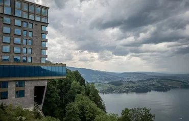 The Burgenstock resort above Lake Lucerne in Switzerland, which will host a Ukraine peace summit June 15-16, is shown June 6. [Elodie le Maou/AFP]